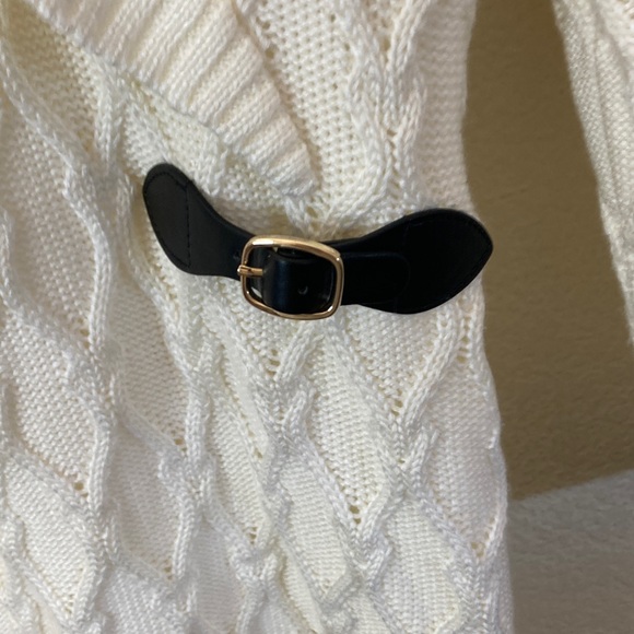 Calvin Klein Ivory cable Knit Sweater dress M classic chic old money minimalist - Picture 3 of 5
